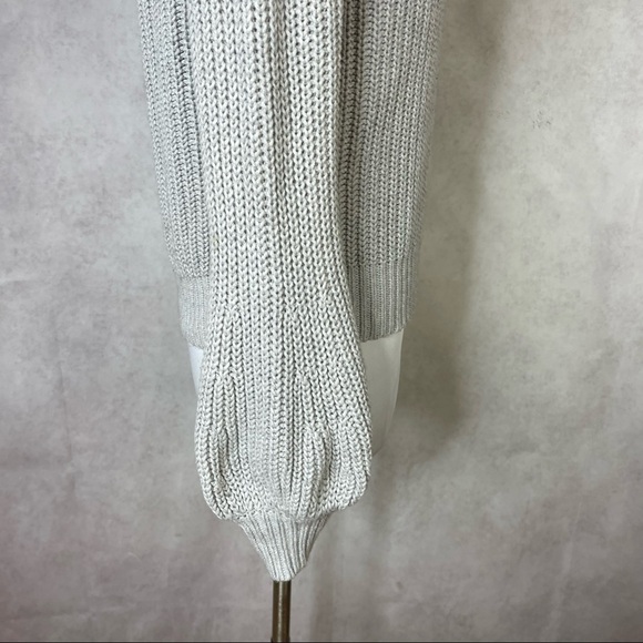 Apiece Apart Astro V Neck Knit Sweater Balloon Sleeves In Gray Marl Size XS - Picture 5 of 16